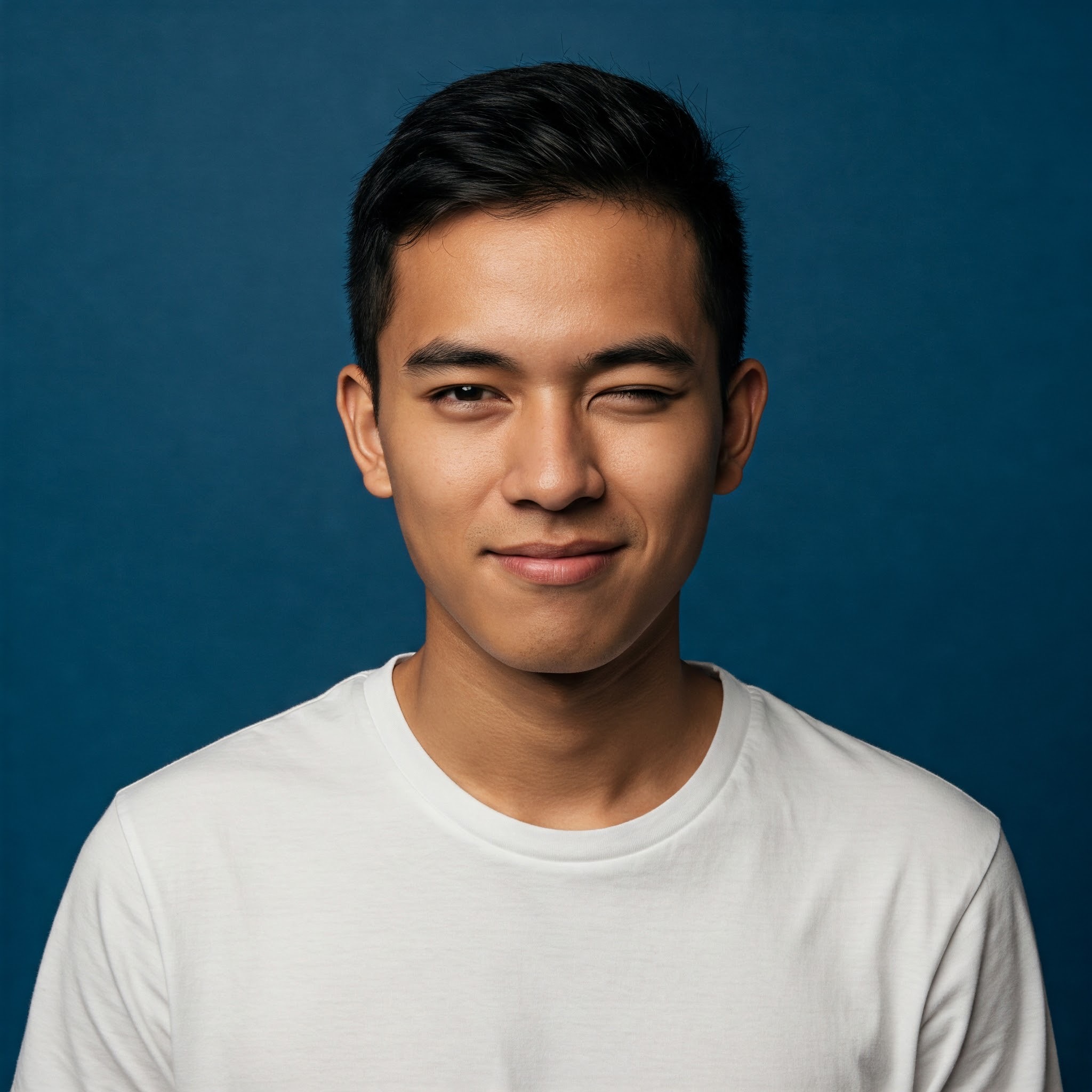 photo of Young Man Winking